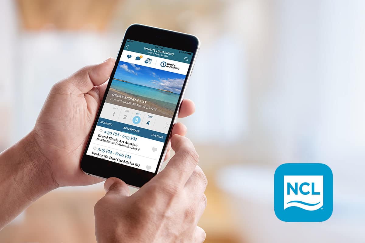 cruise norwegian app screen