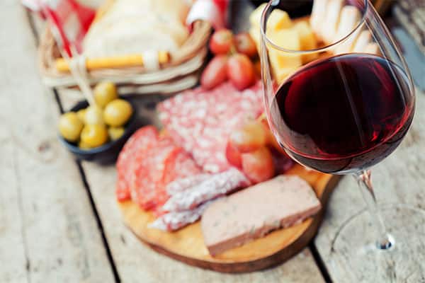 Fine wine and meats on a Europe cruise