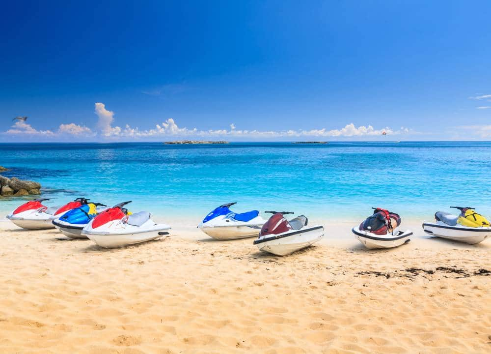 Jet skis on the beach