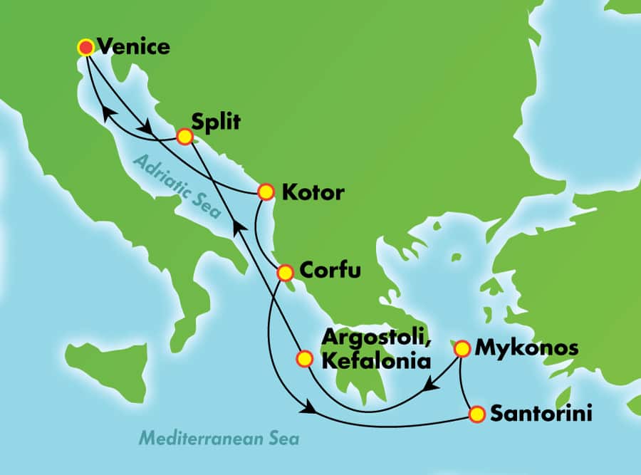 cruise from greece to venice