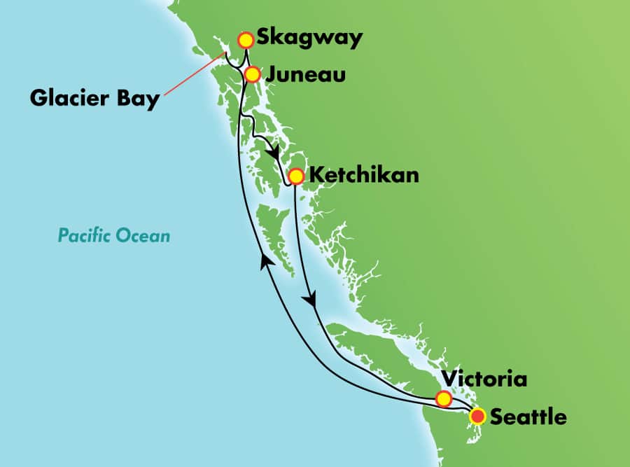 cruise ship inside passage route