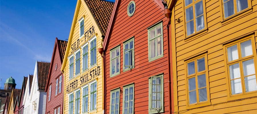 Cruise to the colourful buildings of Bergen