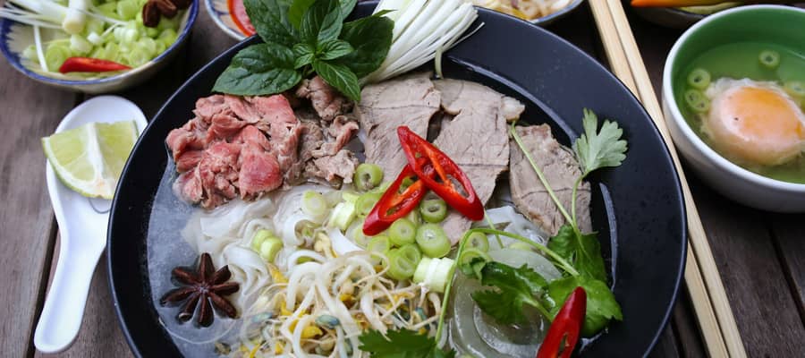 Vietnamese rice noodles on Da Nang Cruises