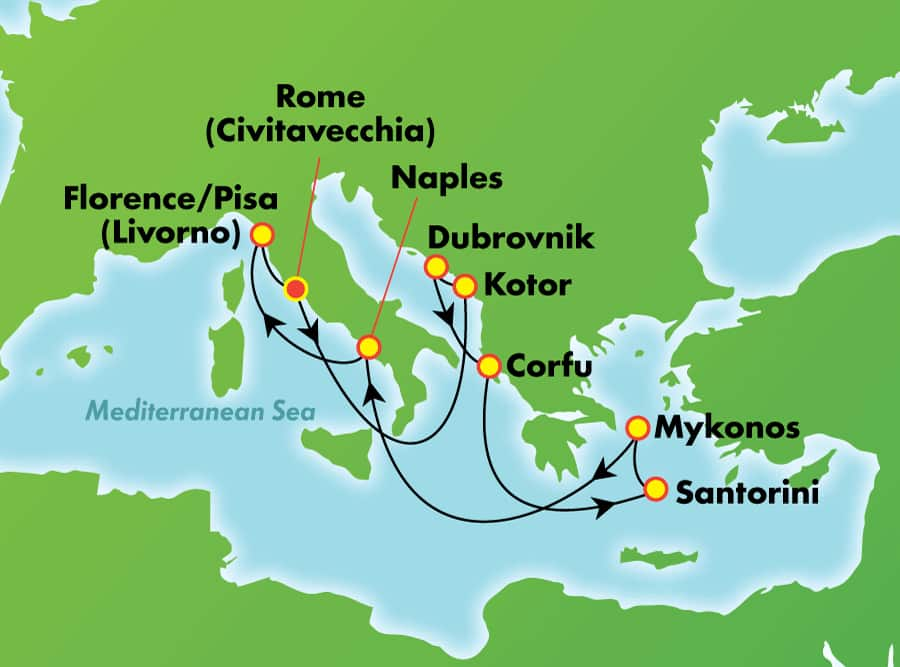 10Day Greek Isles & Italy from Rome (Civitavecchia) Norwegian Cruise