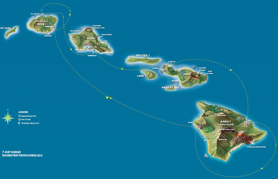 hawaii cruise map