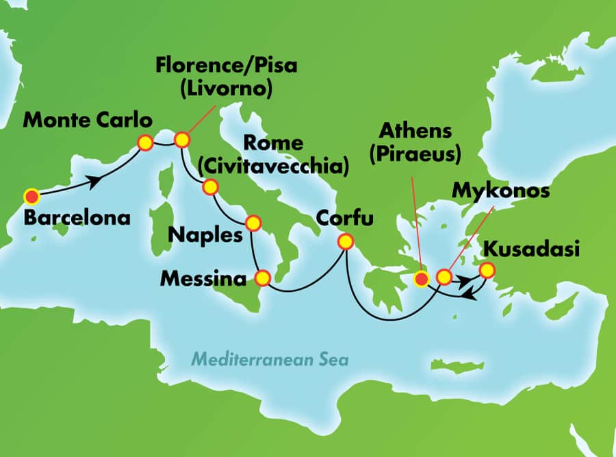 9Day Greek Isles & Italy from Barcelona Norwegian Cruise Line