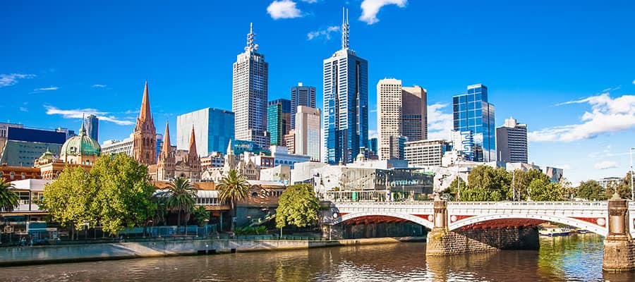 City views of Melbourne on your Australia cruise
