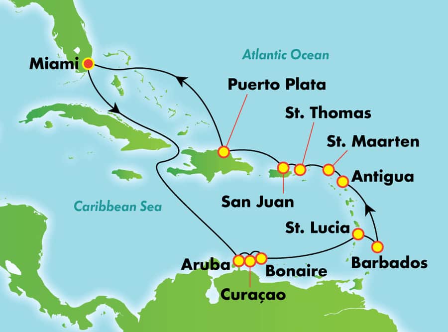 14Day Southern Caribbean from Miami Norwegian Cruise Line