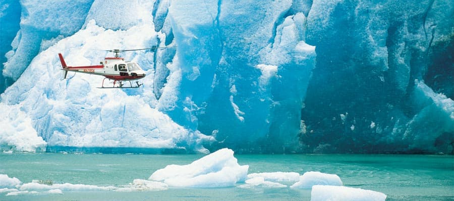 Vuelos a los glaciares en un crucero por Alaska