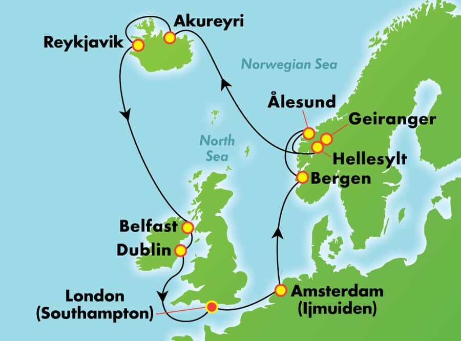 14 Day Iceland Ireland And Norway Mystical Fjords From London