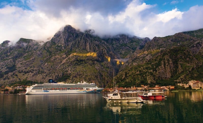 Norwegian Spirit in Kotor Bay, Montenegro