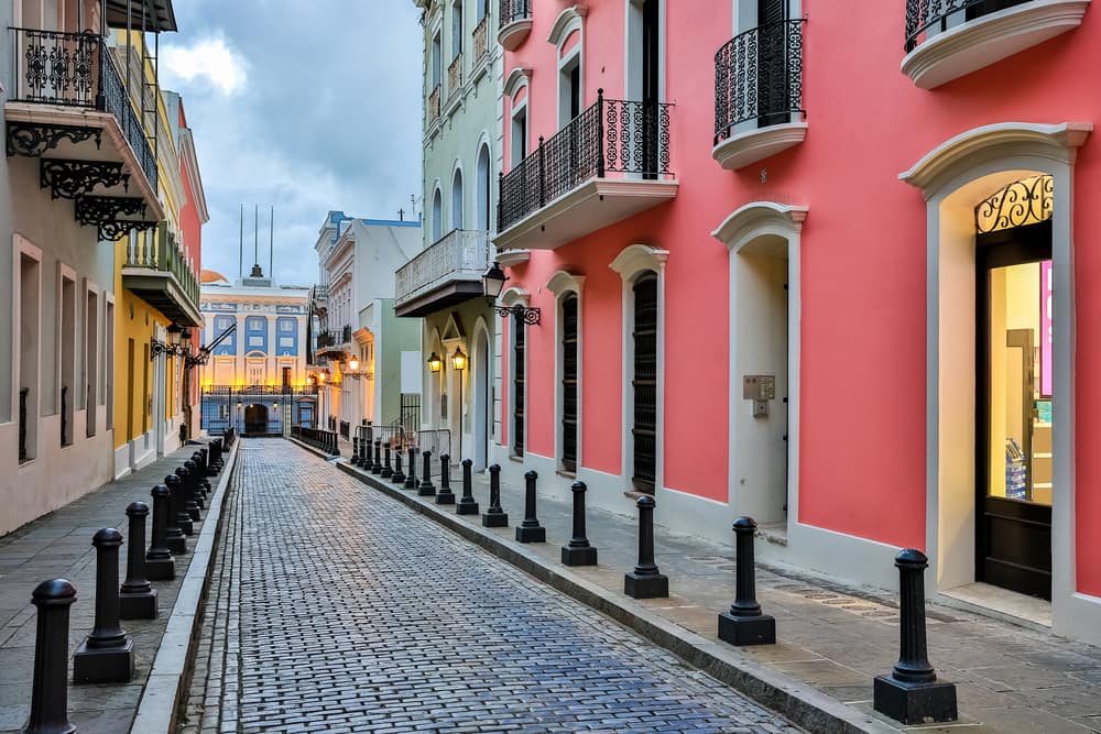 Colorful Shops Line the Streets in San Juan